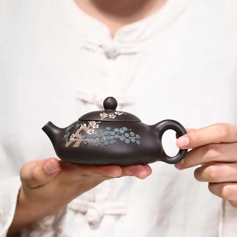 Zisha Teapot Yixing Handmade Pot Kung-fu Teaware Purple Clay Drinkware For Puer Green Black Gold Sand Three-year-old Cold Pot