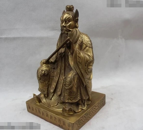 wholesale factory 12" China Chinese Fengshui Brass Sit Laojun Bi Xie exorcism Buddha Statue AE1024 AB1025