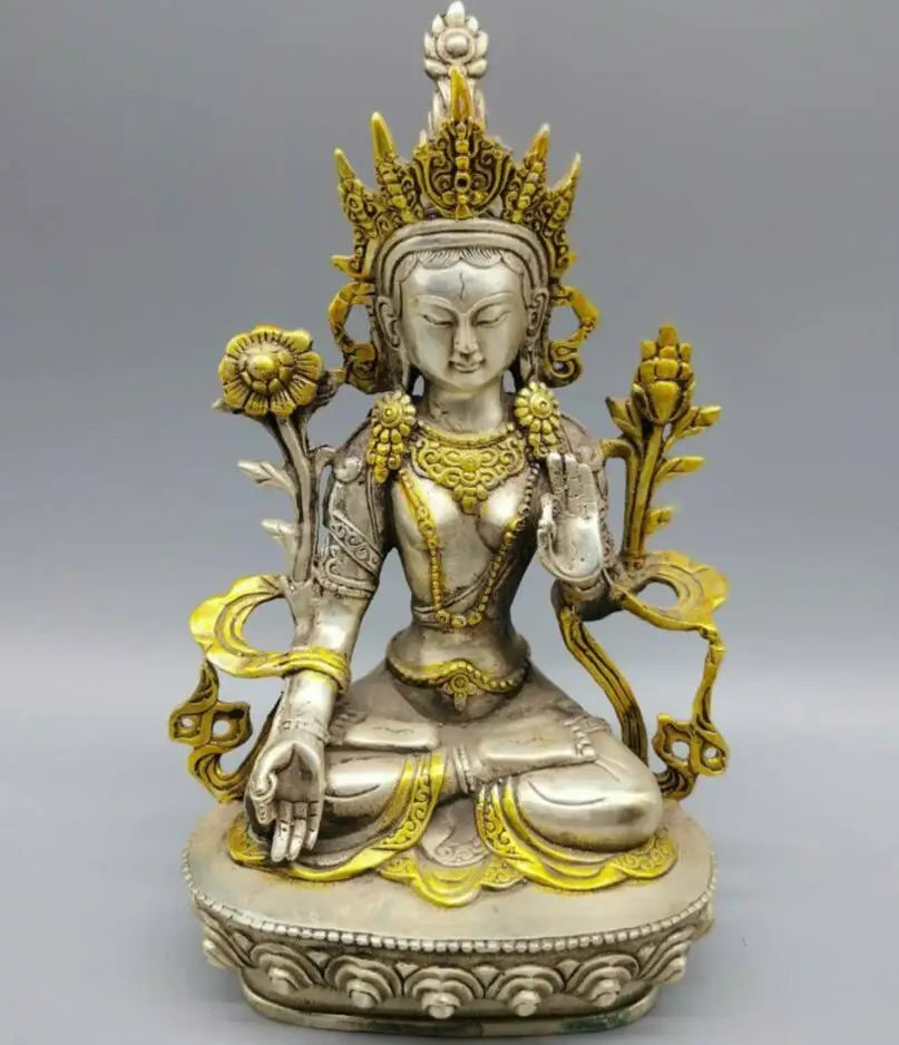 China White copper Buddha crafts statue