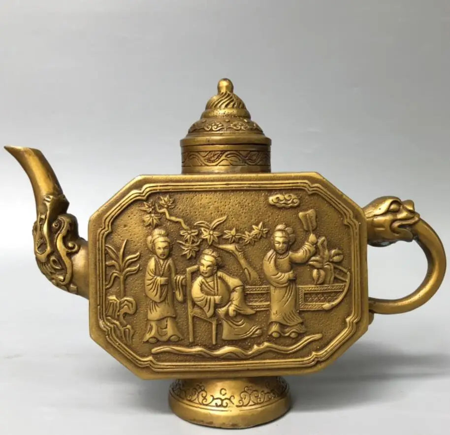 China brass beauty wine pot crafts statue