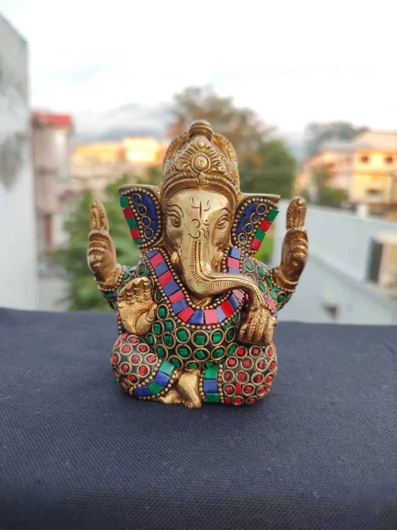 Thailand Buddha Statue Antique copper Elephant God Treasure Elephant Head Big Belly Double Role, India Shiva Statue Ornaments.