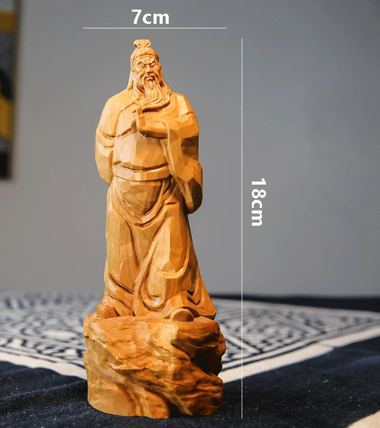 Boxwood 18cm Guan Gong Sculpture Feng Shui Three Kingdoms Wood Statue Collection Wealth God Guanyu Home Decor