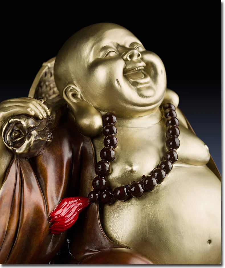 HOME LIVING ROOM TOP Decor ART --50CM HOT SALE LARGE ART Budai Maitreya Buddha Fortune Buddha FENG SHUI bronze statue sculpture