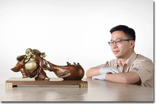 HOME LIVING ROOM TOP Decor ART --50CM HOT SALE LARGE ART Budai Maitreya Buddha Fortune Buddha FENG SHUI bronze statue sculpture