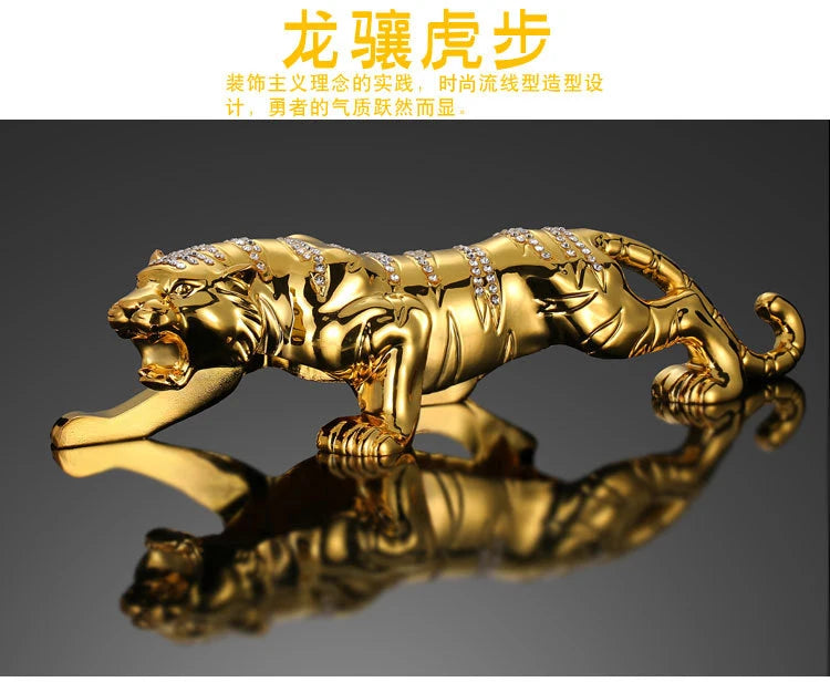 HOME OFFICE company SHOP CAR TOP Good Efficacious Talisman Money Drawing Diamonds Golden Tiger FENG SHUI brass statue