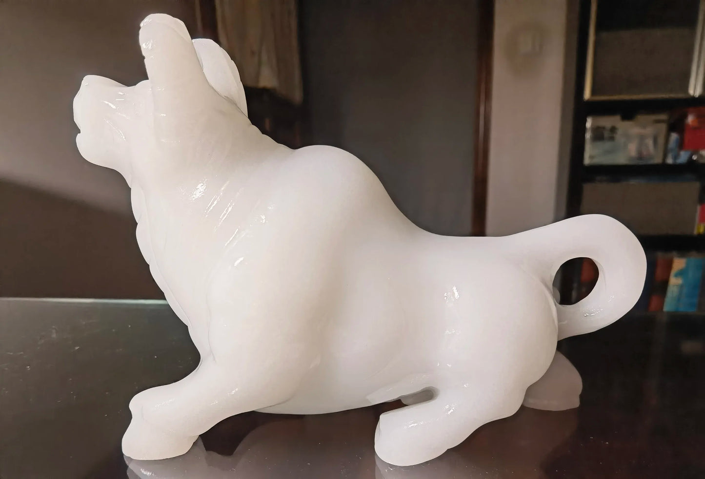 HOME company OFFICE mascot high grade White jade GOOD LUCK Wall Street Bull finance stock market cattle sculpture