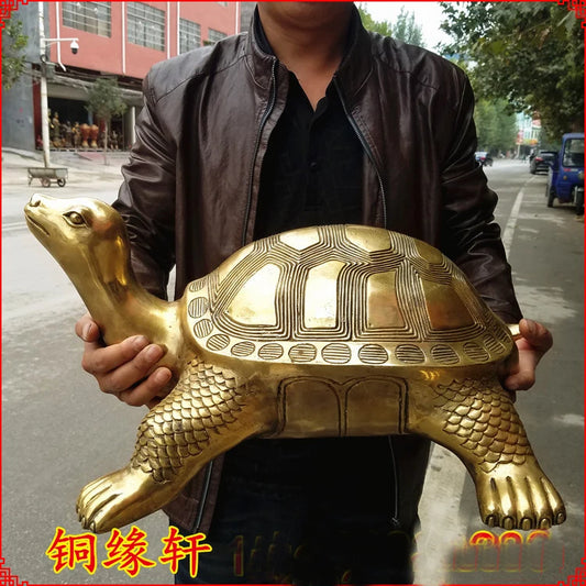 HOT SALE 55CM huge GOOD HOME Shop company efficacious thriving business jin gui GOLD Turtle brass FENG SHUI statue