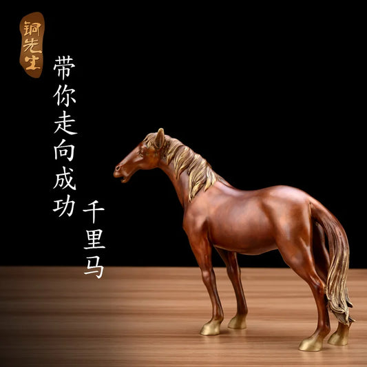 HOT SALE TOP COOL -home LIVING ROOM OFFICE ART Decor LARGE success RETRO HORSE ART FENG SHUI bronze statue sculpture