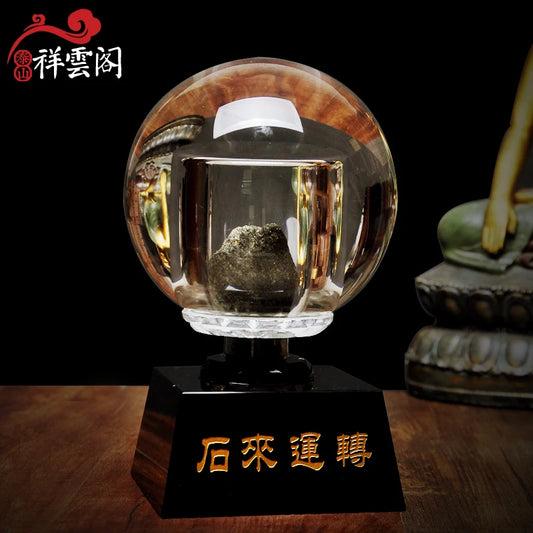 HOT SALE home guarding exorcising House Protection Money Drawing GOOD LUCK FENG SHUI TAI SHAN STONE Crystal ball statue