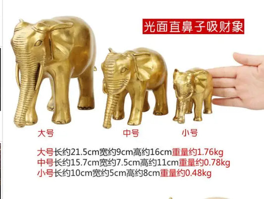 HOT SALE large-Bring in wealth and treasure # office home shop Money Drawing Talisman Fortune Elephant FENG SHUI Brass statue