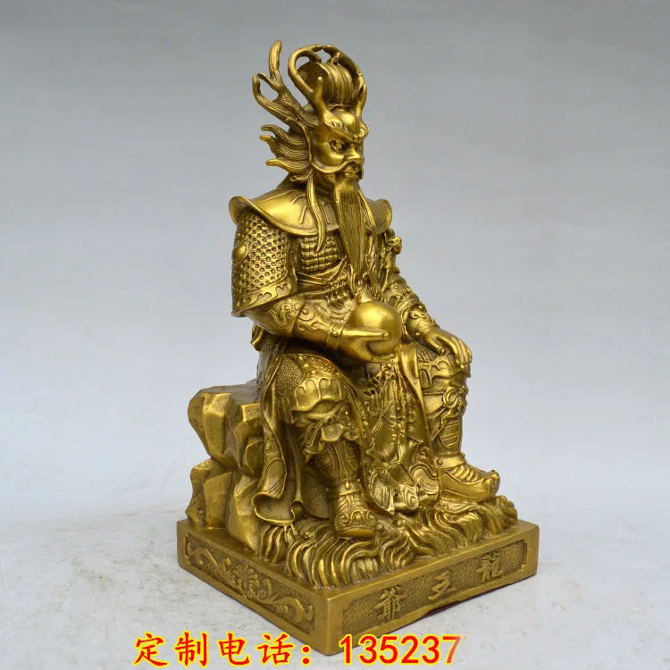 HOT SALE office SHOP TOP efficacious Money Drawing GOOD LUCK Mascot # Southeast Asia Sea god Dragon King FENG SHUI Brass statue