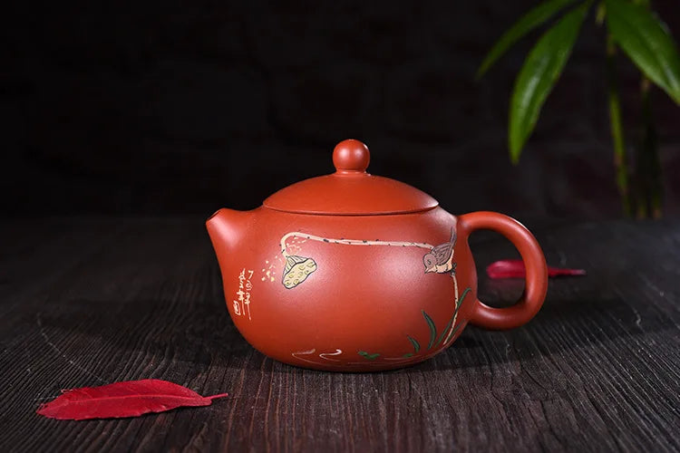 230ml Genuine Yixing Zisha Tea Pot Famous Handmade Raw Ore Zhu Mud Lotus Seeds Xishi Teapot Kung Fu Tea Kettle Free Shipping