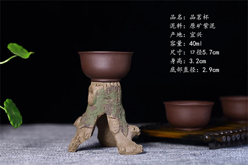 3pcs. 40cc tea cup Upscale authentic yixing zisha handmade cup of tea hand carved cup real yixing zisha purple clay tea cups