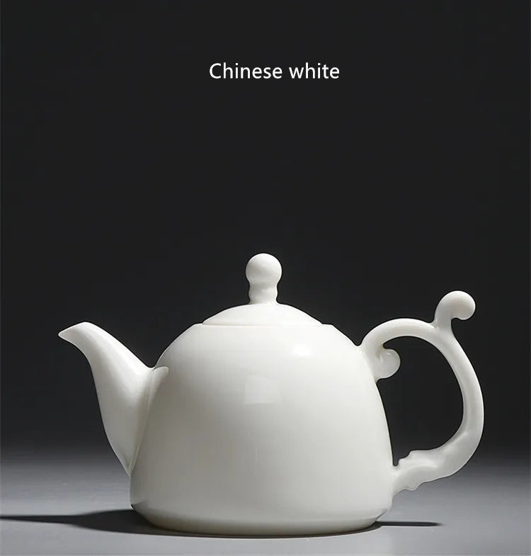 White Porcelain Teapot Dehua Ceramic Handmade kungfu Black Tea Green Tea Set Filter Household Tea Maker Free Shipping