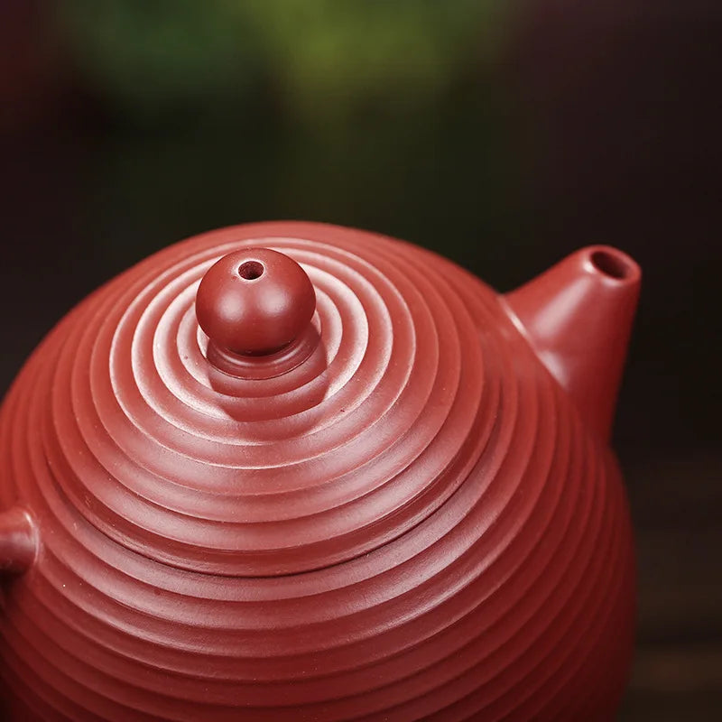 Hand Carved Thread Dragon Egg Teapot, Zisha Teapot, Yixing Handmade Pot, Kung-Fu Teaware, Purple Clay, Drinkware for Puer Green