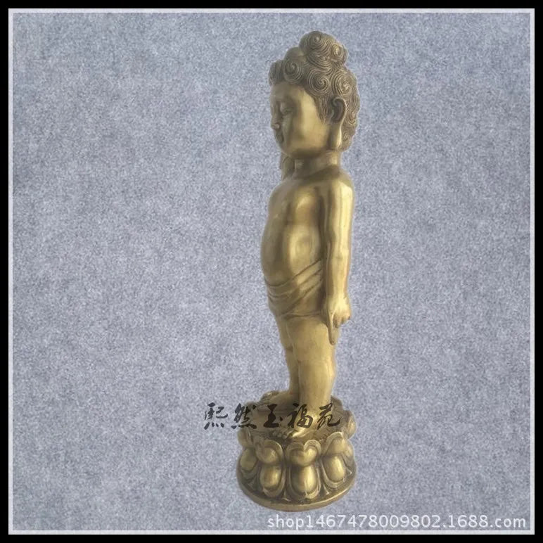 Brass Bath Buddha Sakyamuni Crown Prince Buddha Statue Crafts Refer To The Bronze Statue of Heavenly Buddha Ornaments Small Bath