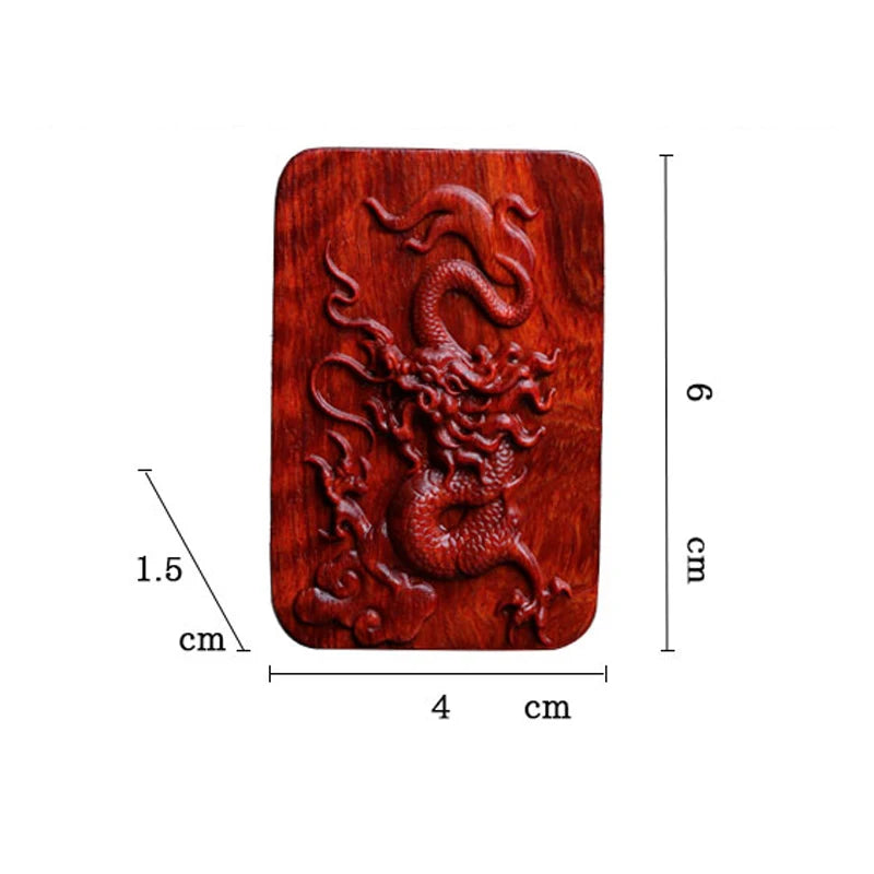 Pterocarpus santalinus 6cm Traditional Chinese Chinese Zodiac dragon Car Hanging Bag Pendant Feng Shui Real Wood Mascot