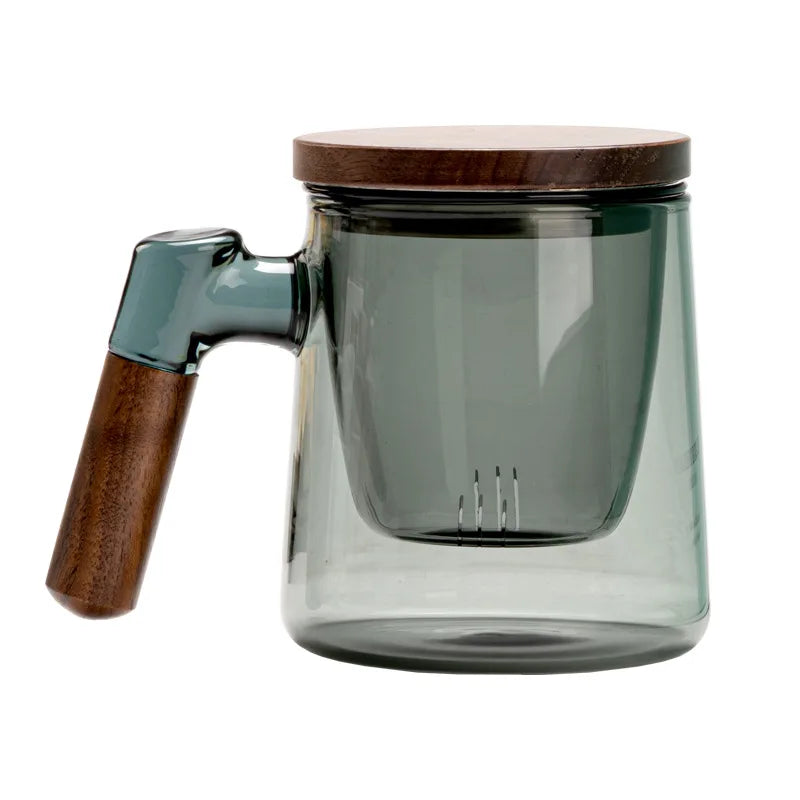 Hand Blown Cup Japanese Style Tea Cup Tea Water Separation Glass Drinkware Kitchen Dining Bar Home Garden