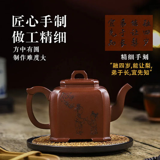 Hand Throwing Bronze Hanwa Teapot with Qinzhou Nixing Pottery Clay 80cc-120cc for Puer Tea Black Tea Yixing Teapots