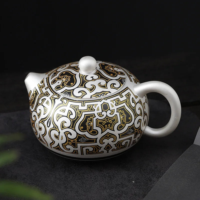 Handmade Ceramic Teapot, Chinese Beautiful Tea Pots, Luxury Tea Services, Puer Yixing Teapot, Kung Fu Tea Table Tea Cooker
