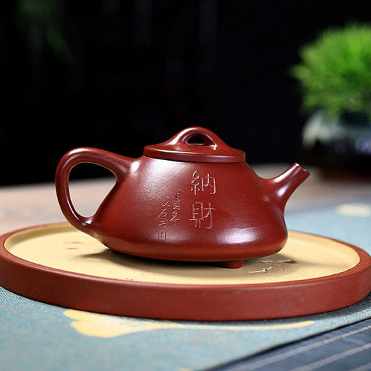 Handmade Dahongpao Stone Scoop Teapot Chinese Yixing Purple Clay Tea Pot Home Filter Beauty Kettle Customized Tea Set 180ml