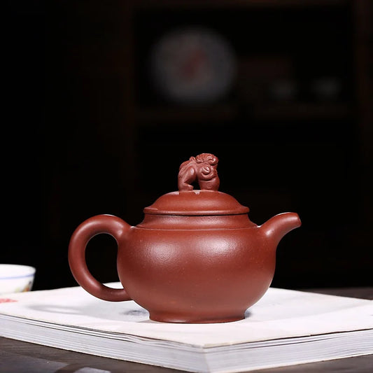 Handmade Kung-Fu Teaware of Purple Clay, Lion Ball, Creative Zisha Teapot, Yixing Handmade Pot, Drinkware for Puer Green
