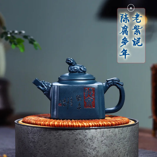 Handmade Nixing Pottery XiShi Teapots with Lotus Carving for Kong Fu Tea Healthy Nixing Pottery Clay from Qinzhou Guangxi