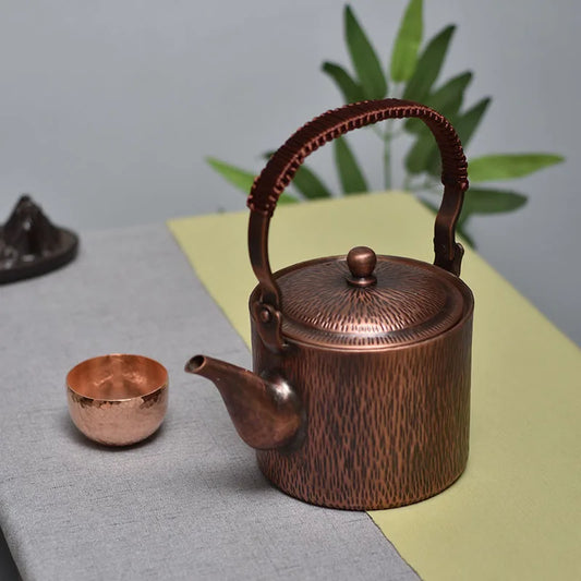 Handmade Portable Tea Set Copper Small Teapot Japanese Water Kettles Vintage Coffee Pot Set Water Jug Metal Kung Fu Tea Table