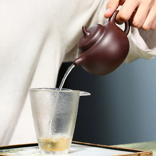 Handmade Yixing Purple Clay Pot Teapot, Tea Set, Drinkware, Zisha Kung-Fu Tea for Drink, Green Puer