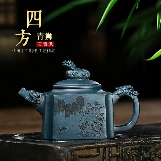 Handmade Zisha Teapot with Purple Clay, Yixing Handmade Pot, Kung-Fu Teaware, Purple Clay Drinkware for Puer Green and Black