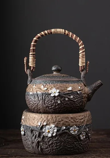 Handmade vintage tea set Japanese tea cup set candle heating base tea set kitchen restaurant bar family garden