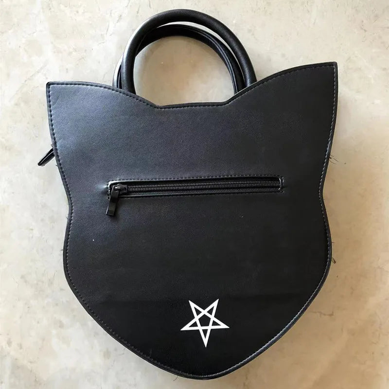 Harajuku style dark cat oblique cross bag fashion trend clutch punk style cat face Halloween women's bag