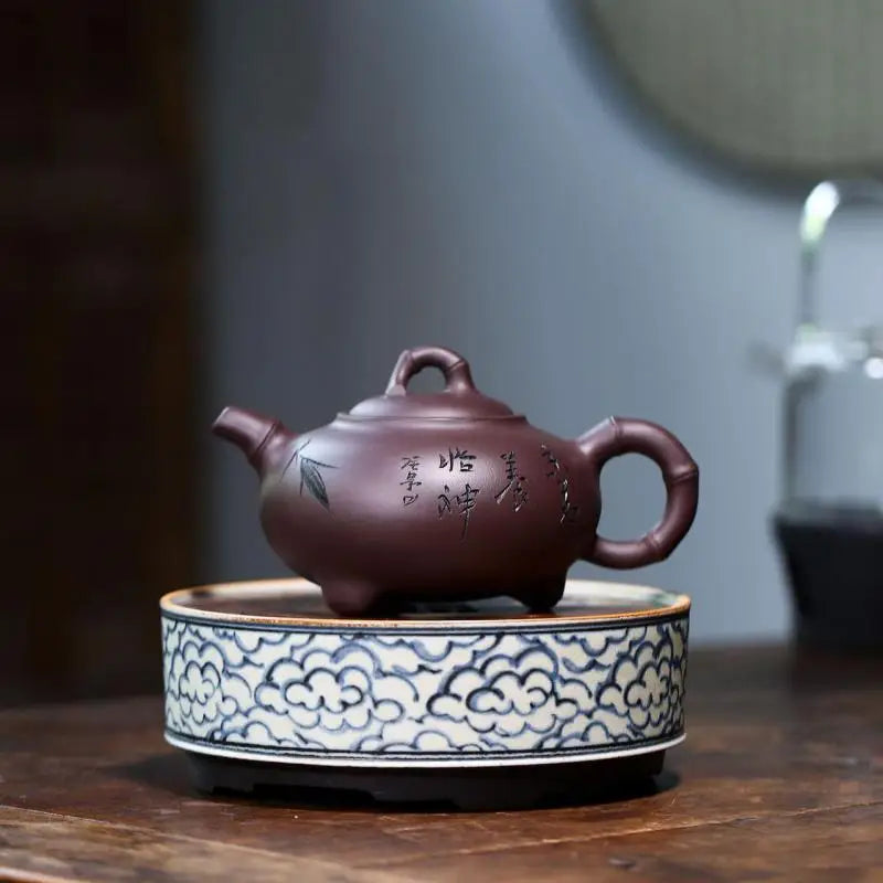 Handmade Tea Pot, Zisha Teapot, Yixing Handmade Pot, Kung-Fu Teaware, Purple Clay Drinkware for Puer Green and Black Chinese