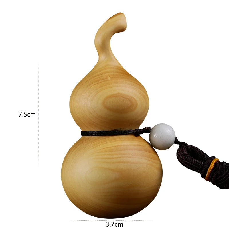 Boxwood 7cm Calabash Gourd Craft Decor Jewelry Gift Accessories Pendant Chinese Natural Wooden Home Decore
