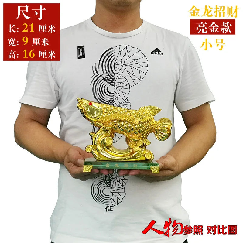 Crystal Car Fortune Golden Dragon Fish Ornaments Home Living Room Wine Cabinet Decoration Living Room Office Shop Opening Gifts