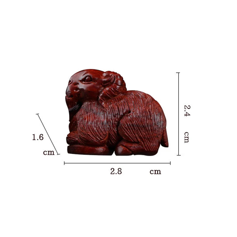 2cm Lobular Rosewood Pendant Myth Historical Traditional Chinese Chinese Zodiac Sheep Pendant Car Hanging Bag Pendant Home Decor