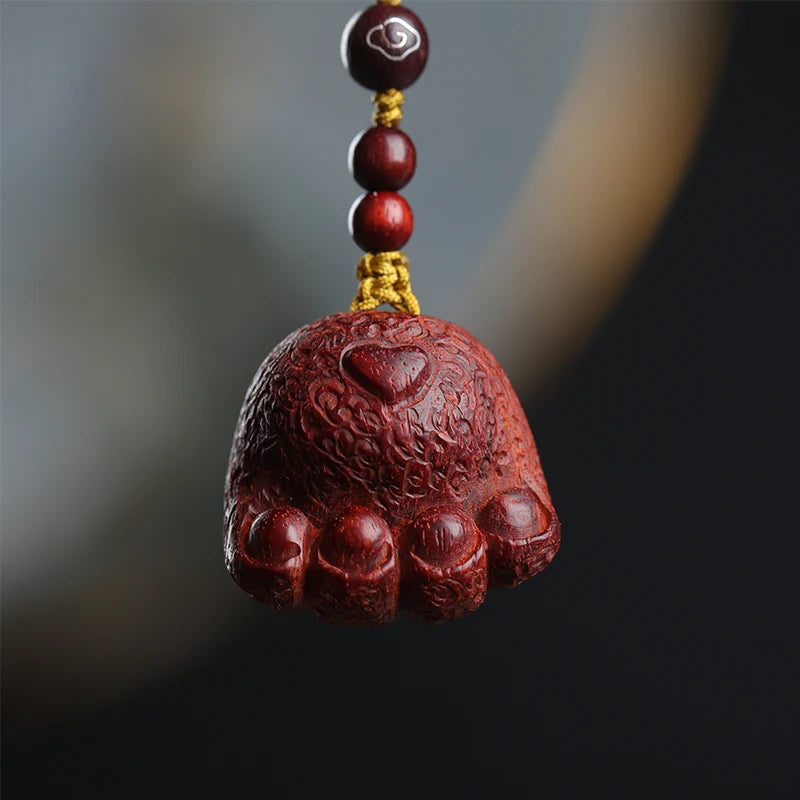 Lobular Rosewood Real Wood Wood Sculpture Lucky deduction Animal Sculpture Cat's Claw Wood Statue Lovely Bag Pendant Feng Shui