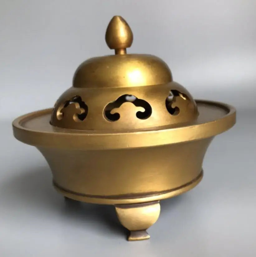 China brass three foot Incense burner crafts statue