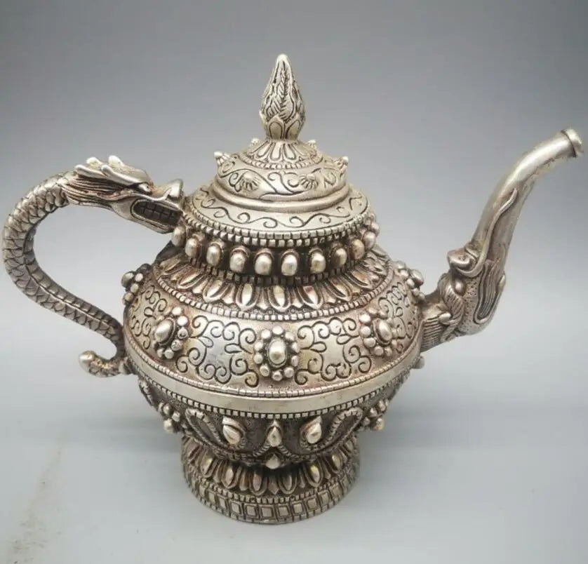 China White copper hidden wine pot crafts statue