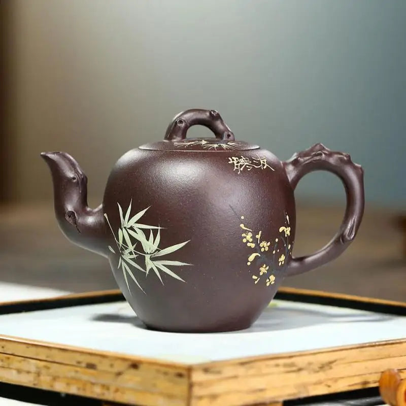 Handmade Kung Fu Teapot with Beauty Shoulder, Purple Clay Pot, Zisha Teapot, Handmade Kung-Fu TeawarePurple Drinkware