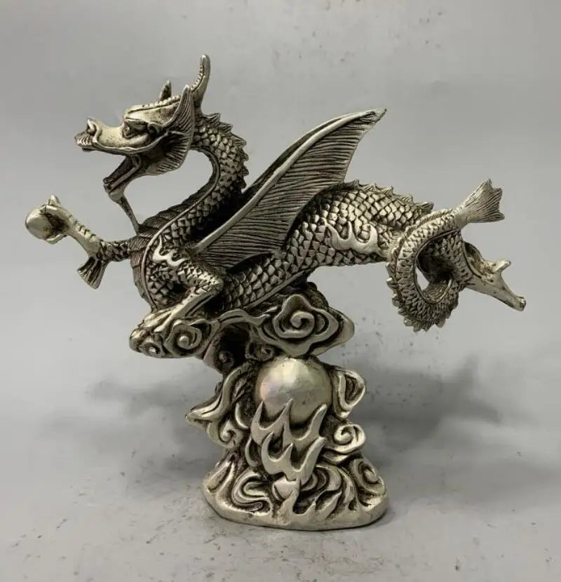 China White copper fly dragon crafts statue