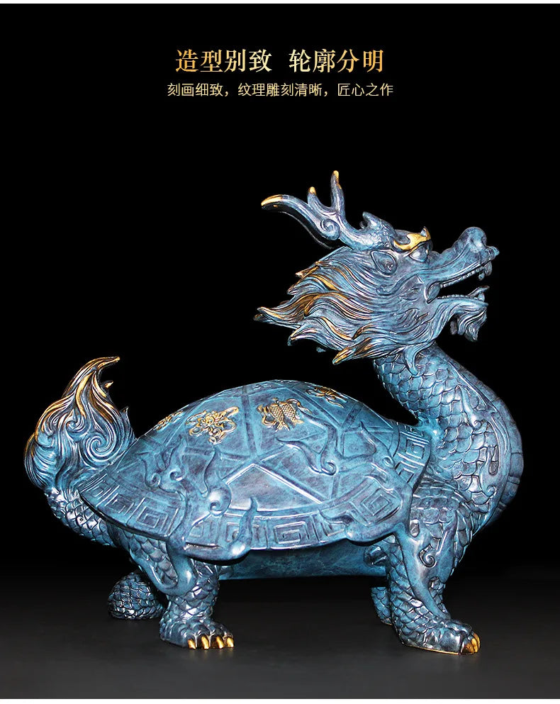 Jishanyuan pure copper Babao dragon turtle ornaments longevity dragon turtle to send birthday gifts to the elderly manufacturer