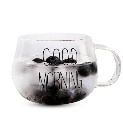 Heat-resistant Glass Breakfast Mug 400ml Coffee Mugs Free Shipping Drinking Glasses for Drinks Cup of Coffee Tea Drinkware Cups