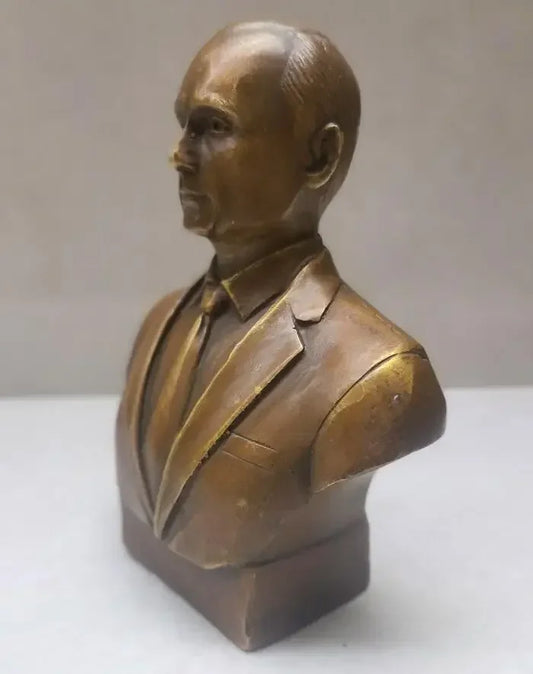 Height 14CM,Handmade Bronze Statue,Russian Federation Celebrities,Famous "Vladimir Vladimirovich Putin"Figurines/Sculpture