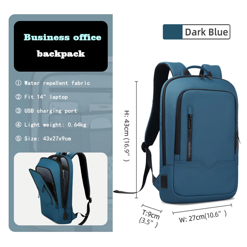 Heroic Knight Backpack for Men Business Slim Backpack Tablet Light Weight Travel Backpack 14"15.6"17"Laptop Bag for Work College
