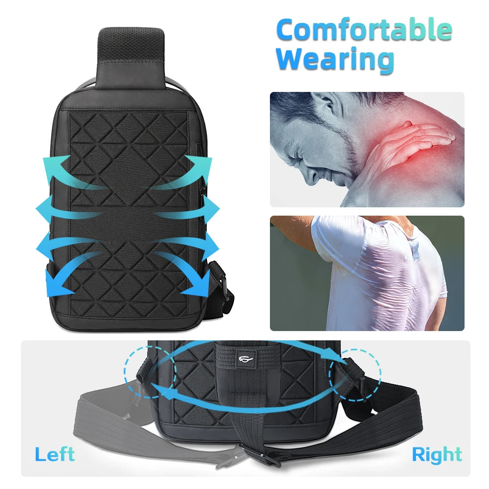 Heroic Knight New Men's Shoulder Bag USB Charge Port Pack Male Waterproof Crossbody Anti-theft Bags Designer Bag Luxury For Men
