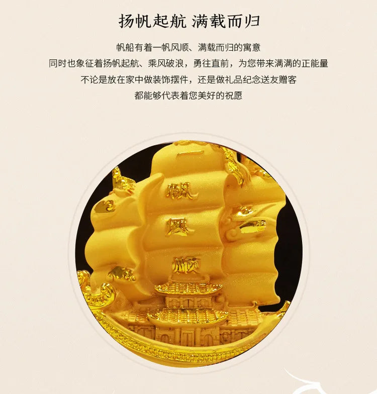 Diwansi Resin Cashmere Gold Smooth Ornaments Crystal Sailing Crafts Desk Room Home Decorations.