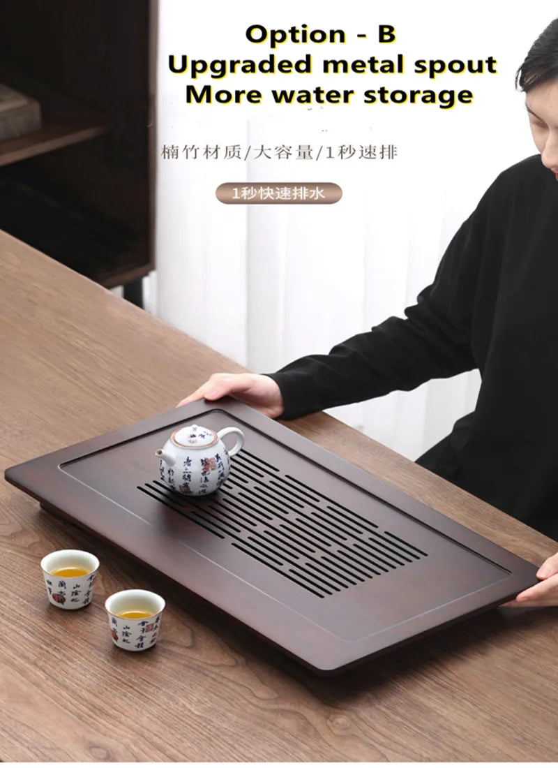 High Quality BambooTeaTray Drainage Water Storage Kung Fu TeaSet Drawer Tea Board Table Chinese Tea Ceremony Tools Free Shipping
