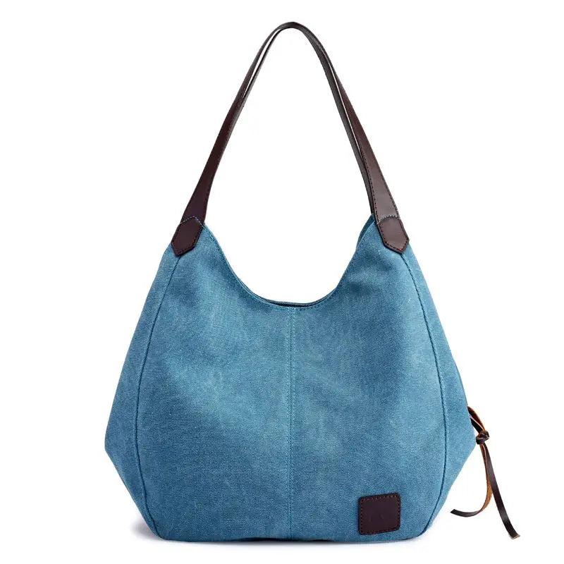 High Quality Canvas Women Handbag Casual Large Capacity Hobos Messenger Bag Female Totes Bolsas Women's Purse Solid Shoulder Bag