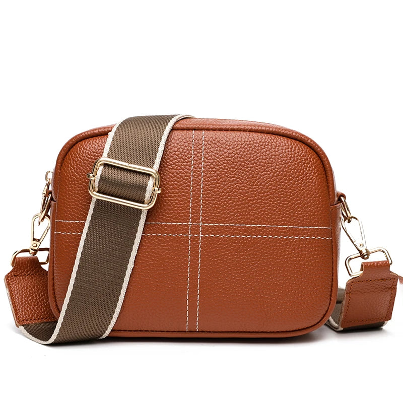 High Quality Cow Leather Shoulder Bag Crossbody for Women 2023 Fashion Pure Colour Soft Genuine Leather Handbag Messenger Bags